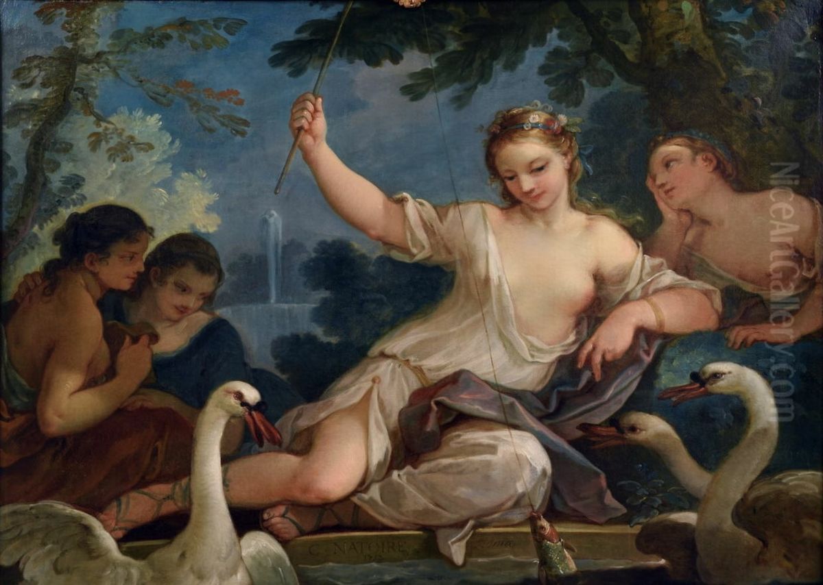 Visserij Oil Painting by Charles-Joseph Natoire