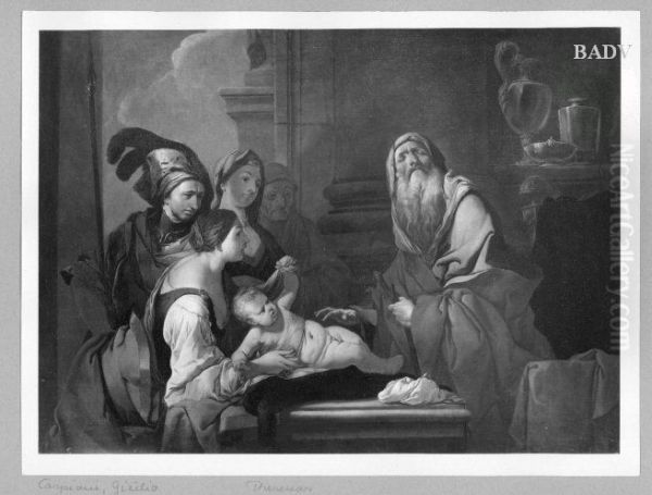 Teiresias (und Narziss?) Oil Painting by Giulio Carpioni