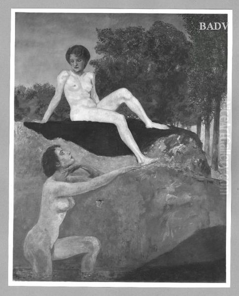 Badende Frauen Oil Painting by Max Klinger