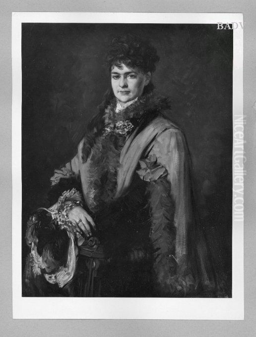 Damenbildnis (Cecilie von Munkascy) Oil Painting by Hans Makart