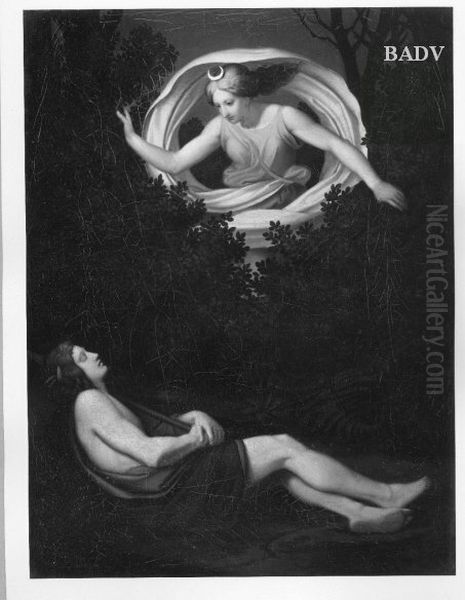 Luna and Endymion Oil Painting by Moritz von Schwind