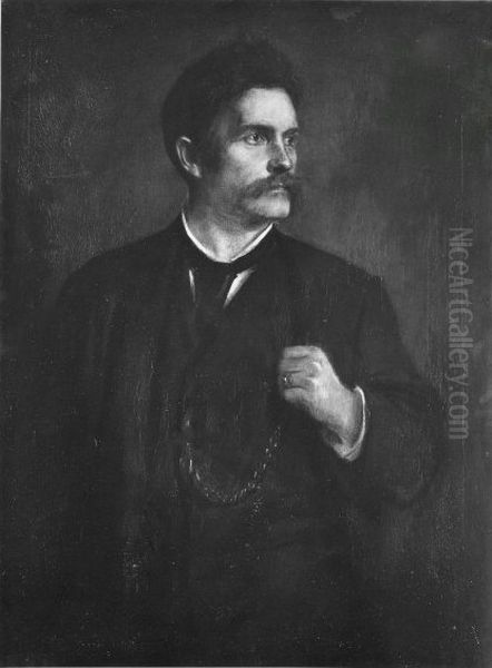 Portrat Georg Hirth Oil Painting by Lenbach Franz Von