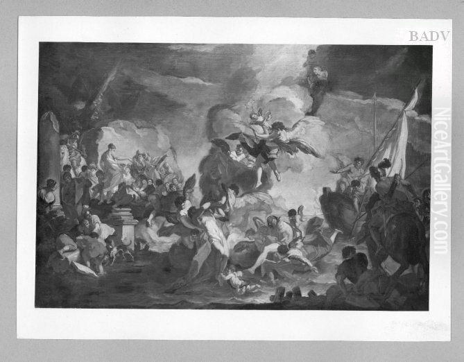 Himmelfahrt eines Martyrers (Cosmas und Damian) Oil Painting by Antonio Balestra