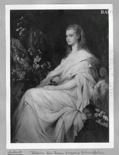 Portrat Frau Dr. von Schauffelen in antikem weissen Gewand Oil Painting by Hans Makart