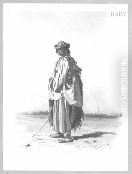 Puszta-Hirt Oil Painting by August von Pettenkofen