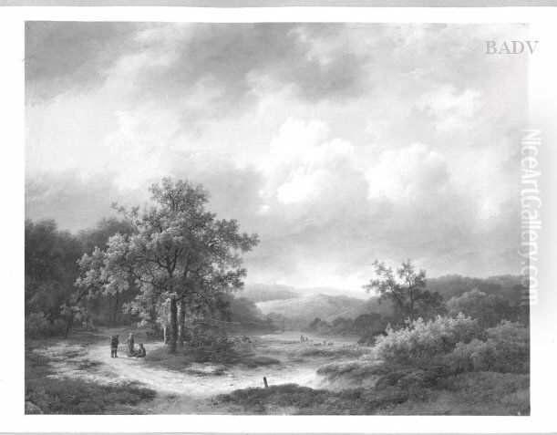 Fruhling im Waldtal Oil Painting by Marinus Adrianus Koekkoek