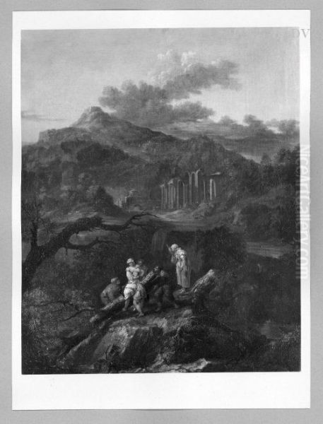 Klassische Landschaft mit Staffage Oil Painting by Christoph Ludwig Agricola