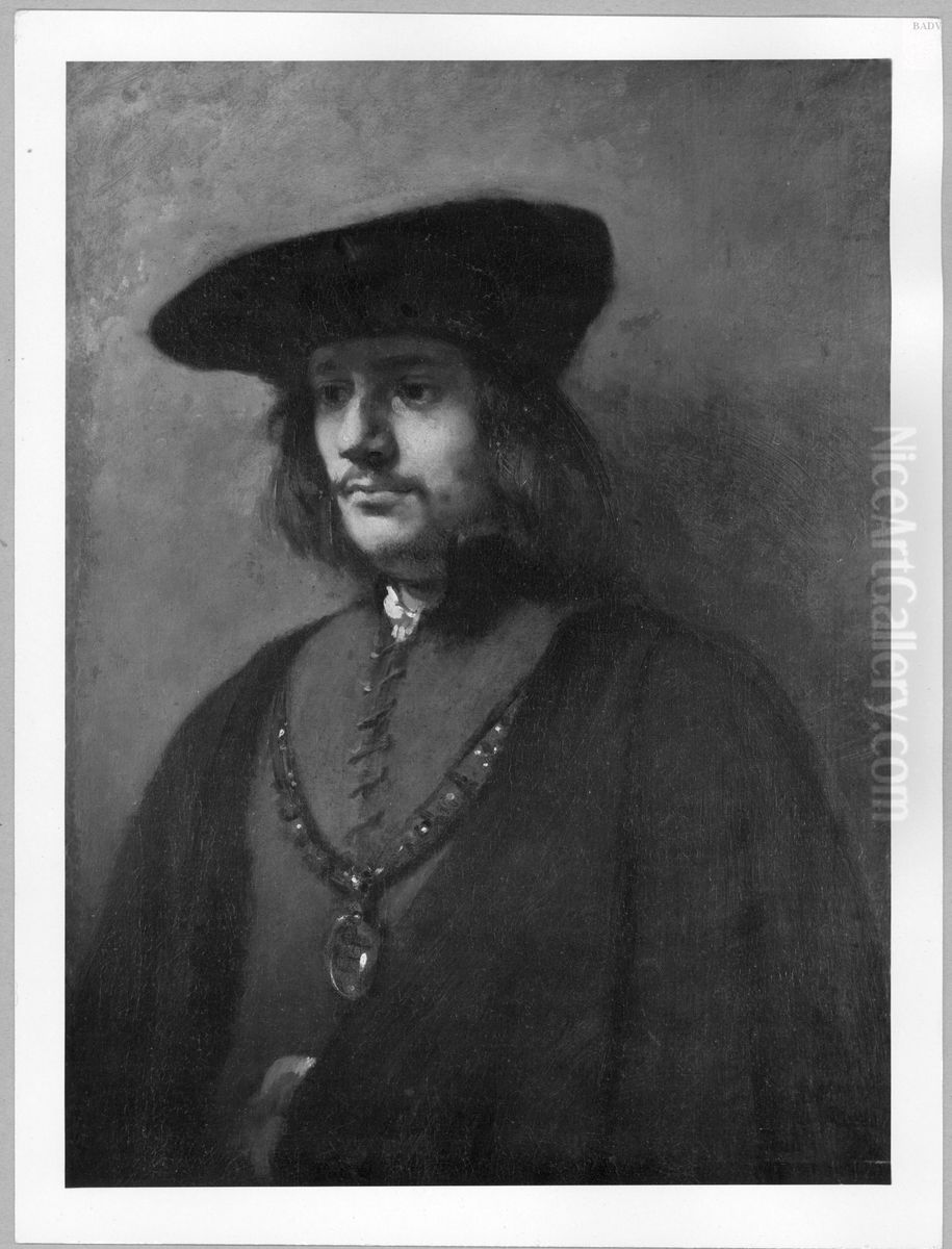 Mannliches Bildnis mit schwarzem Barett Oil Painting by Arent de Gelder