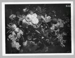 Blumenstillleben mit Fruchten