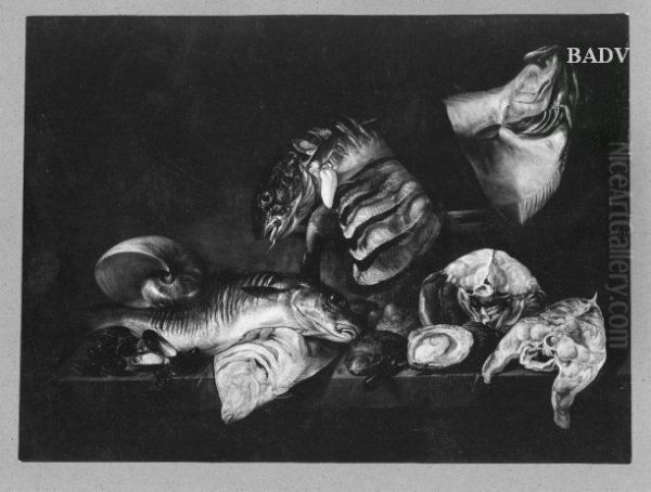 Fischstillleben Oil Painting by Isaac Van Duynen