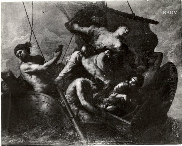Embarkation of Helena Oil Painting by Antonio Zanchi