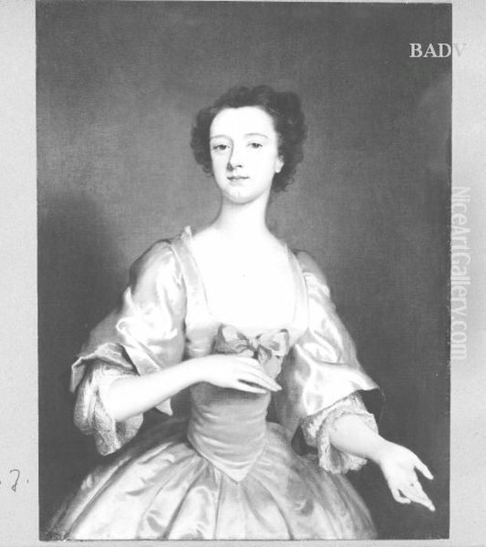 Bildnis einer Dame im weissen Seidenkleid Oil Painting by Joseph Highmore