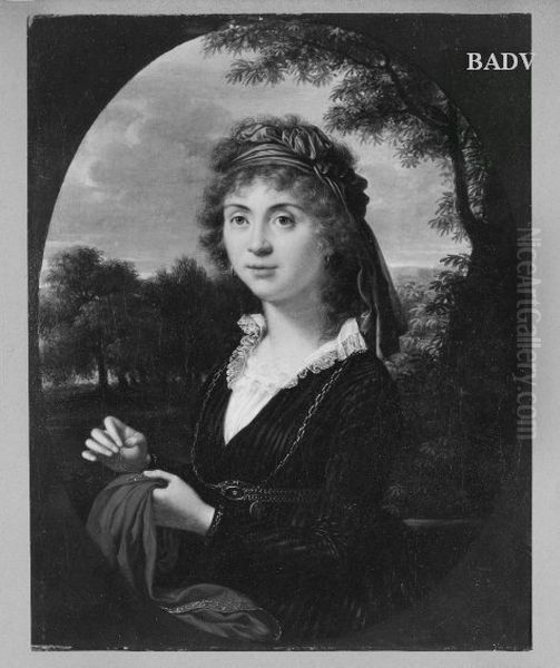 Portrait of a lady sewing Oil Painting by Francois-Xavier Fabre