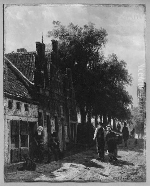 street - view Oil Painting by Cornelis Springer