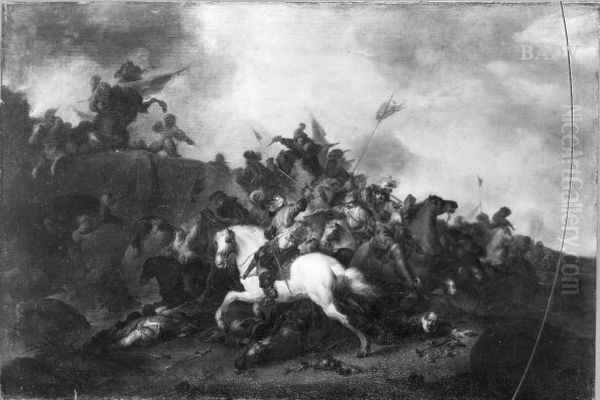 Reitergefecht Oil Painting by Januarius Zick