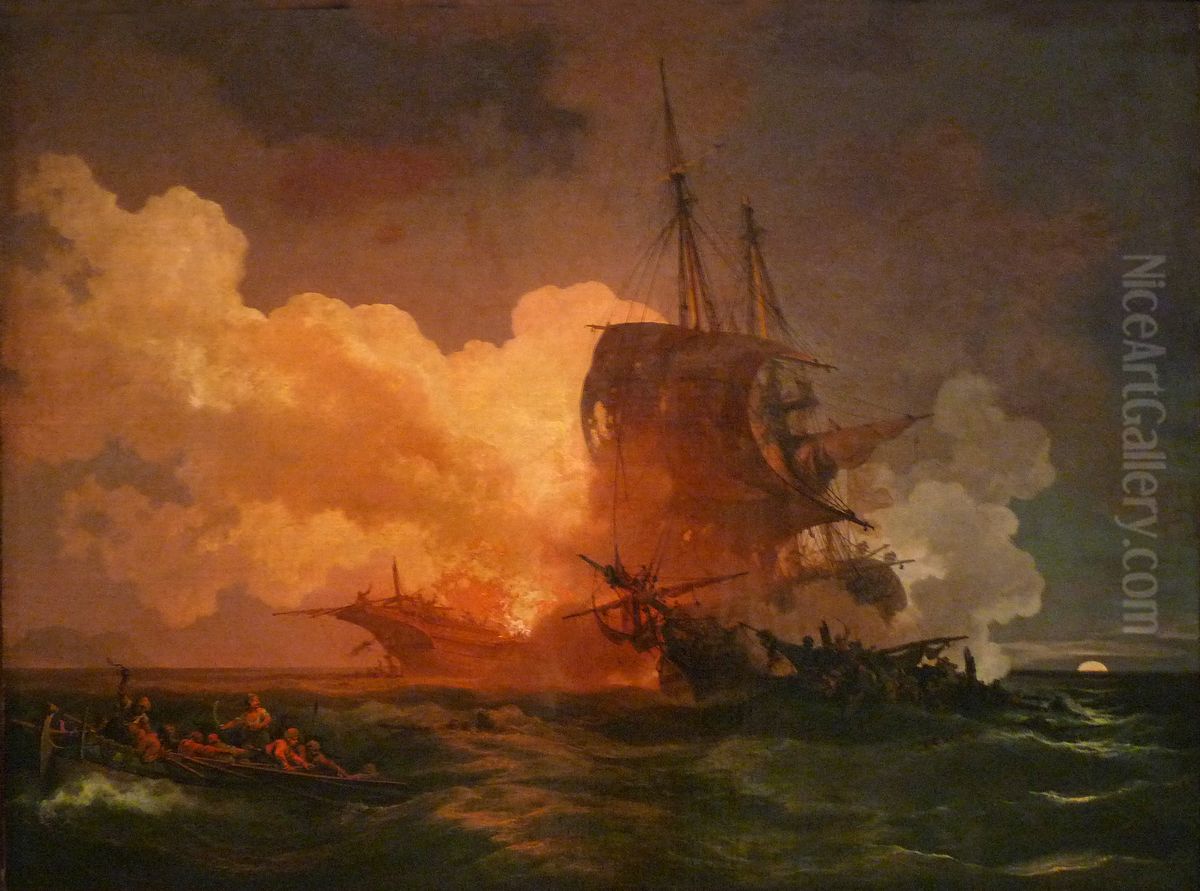 Seeschlacht Oil Painting by Philip James de Loutherbourg