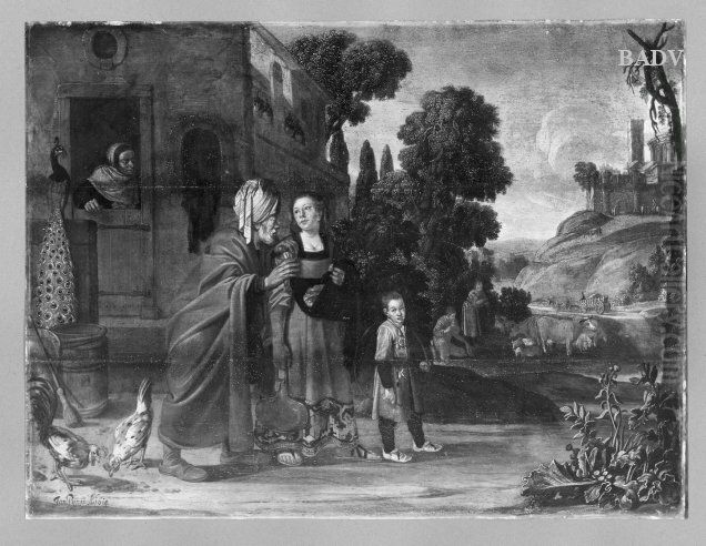 Expulsion of Hagar Oil Painting by Jan Pynas