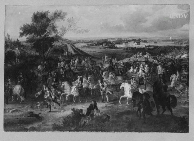 Drive of Louis XIV Oil Painting by Adam Frans van der Meulen