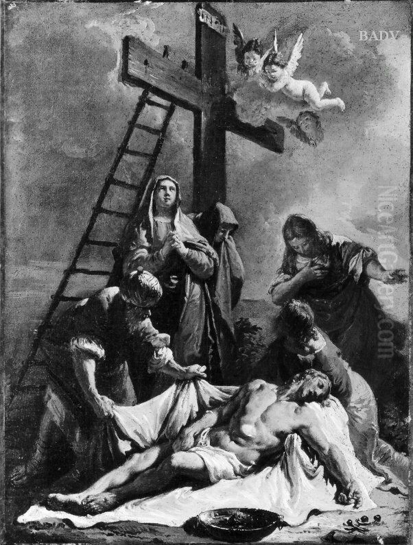 Beweinung Christi unter dem Kreuz Oil Painting by Francesco Fontebasso