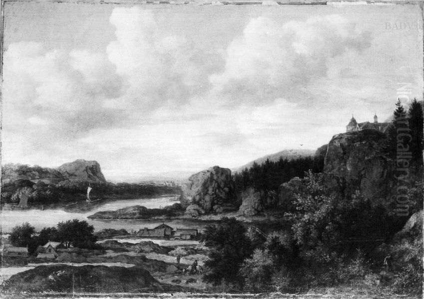 Norwegische Flusslandschaft Oil Painting by Allaert van Everdingen