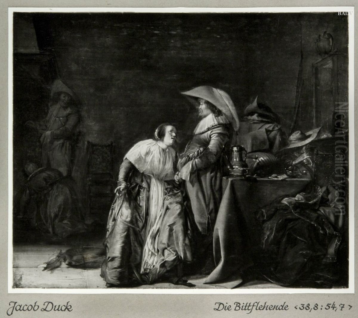 Eine Gefangene kniet vor einem Offizier Oil Painting by Pieter Codde