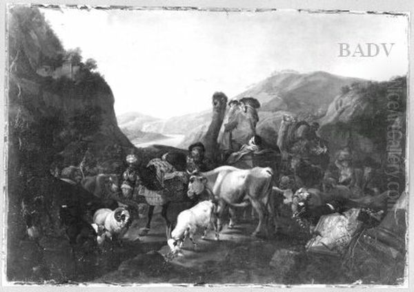 Zug uber das Gebirge Oil Painting by Johann Heinrich Roos