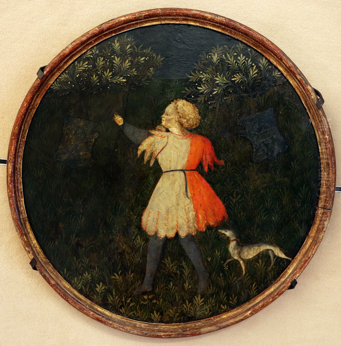 Jeune chasseur au faucon Oil Painting by Master of the Bargello Tondo