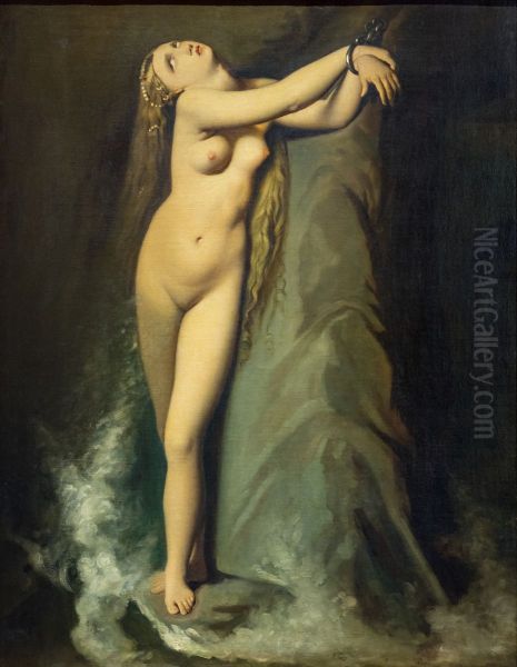 Study forRoger delivering AngeliqueFrancais:Etude pourRoger delivrant AngeliqueItaliano:Studio perRoger consegna Angelique Oil Painting by Jean-Auguste-Dominique Ingres
