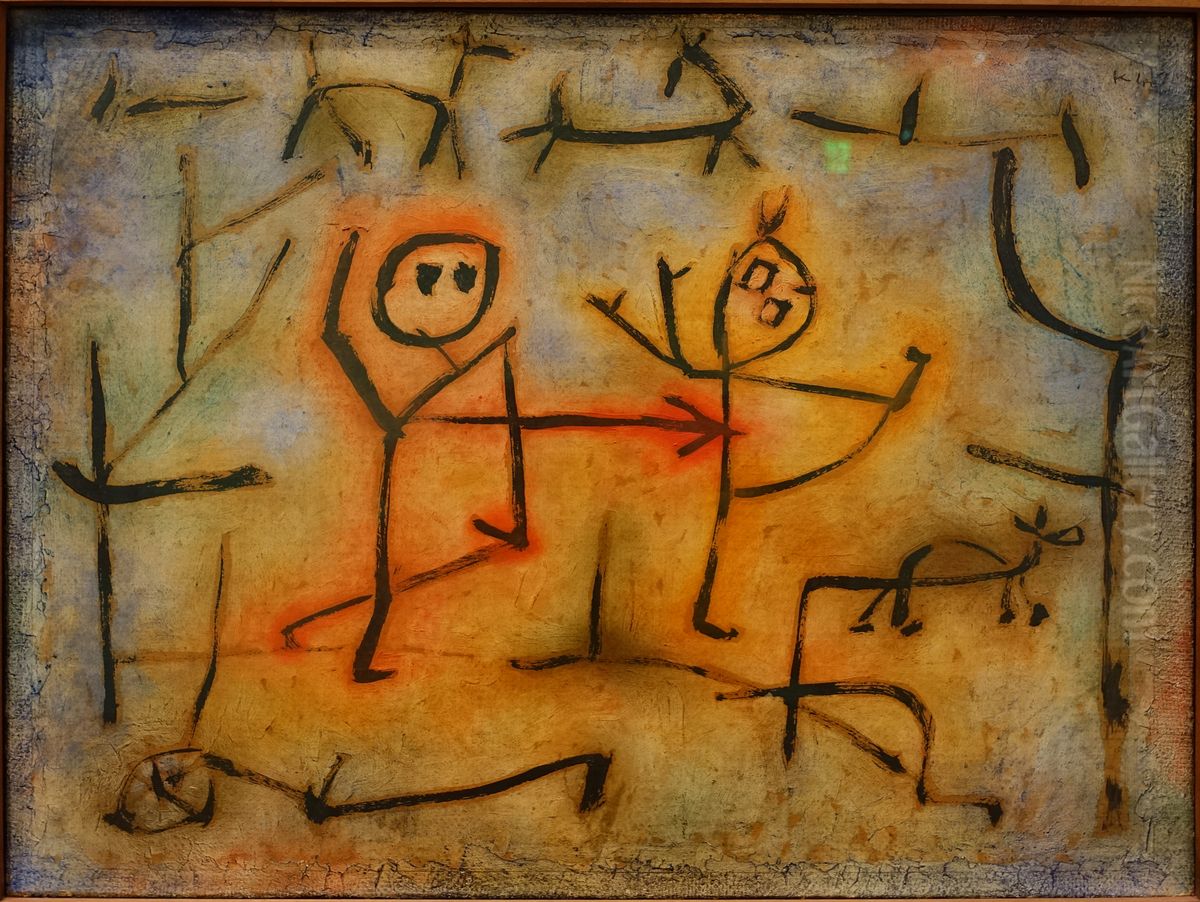 Hot Pursuit Oil Painting by Paul Klee Hot Pursuit Oil Painting by Paul Klee
