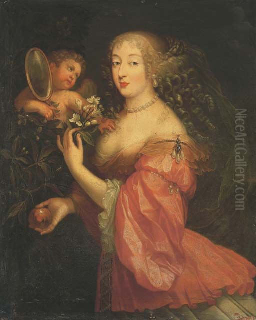 Portrait of the Duchess of Montpensier, Anne Marie Louise d'Orleans Oil Painting by Gilbert De Seve