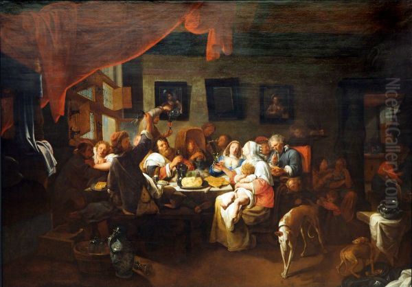 Driekoningenfeest Oil Painting by David Ryckaert III