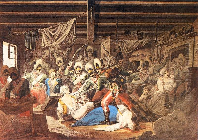 Massacre of Prague Oil Painting by unknown