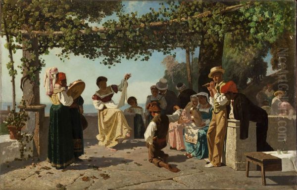 La tarantella Oil Painting by Eduardo Dalbono