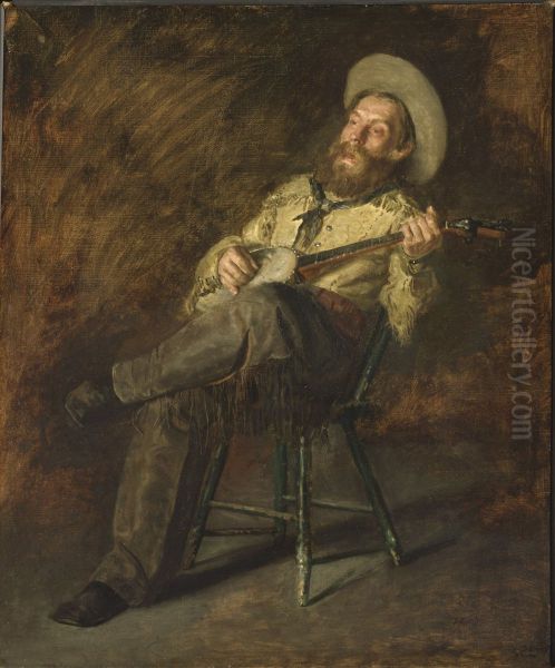 Cowboy Singing Oil Painting by Thomas Cowperthwait Eakins