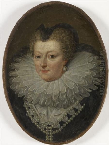 Portrait d'Anne d'Autriche Oil Painting by Jean-Marie Ribou