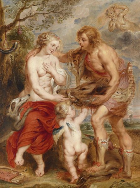 Meleager presenting to Atalanta the head of the Calydonian boar Oil Painting by Peter Paul Rubensand workshop