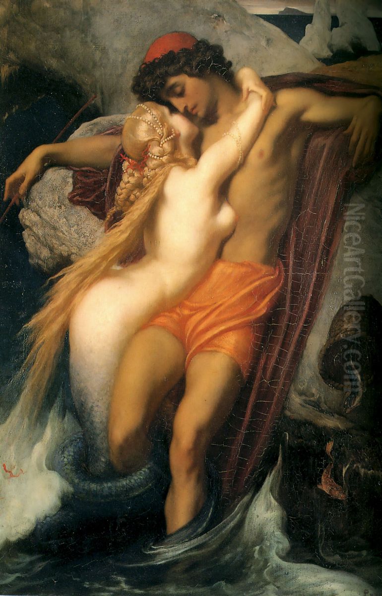 The Fisherman and the Syren Oil Painting by Lord Frederick Leighton