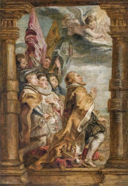 The secular hierarchy in adoration Oil Painting by Peter Paul Rubens