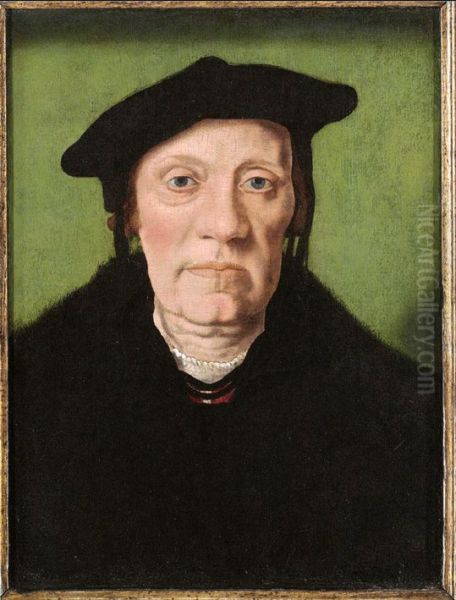 Portrait of a man, possibly of Cornelis Aerentsz van der Dussen Oil Painting by Jan Van Scorel