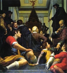 The exequies for Michelangelo Buonarroti in the church S.Lorenzo in Florence.