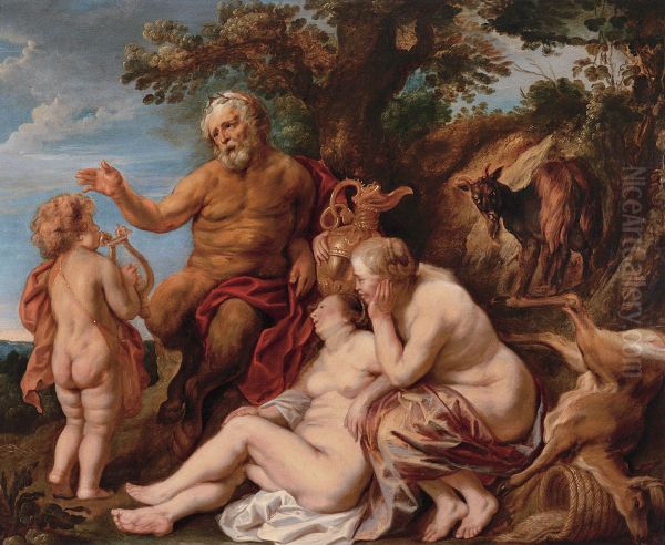 Opvoeding van Jupiter Oil Painting by Jacob Jordaens