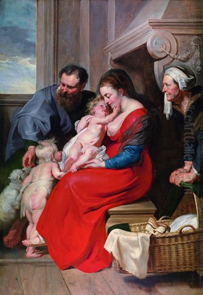 The Holy Family with Saint Anne and Saint John the Baptist Oil Painting by Peter Paul Rubens