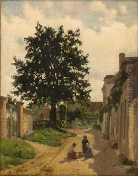 Village Street Normandy Oil Painting by unknown