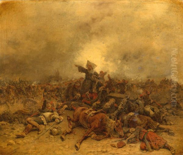 The Death of Sister Claire Oil Painting by Wilfrid Constant Beauquesne