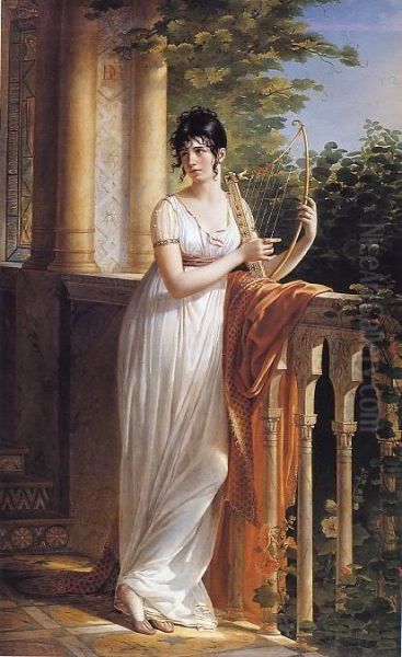 Portrait of Madame d'Arjuzon Oil Painting by Rene Theodore Berthon