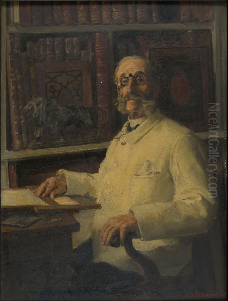 Portrait of Hippolyte Destailleur Oil Painting by Jean-Joseph Weerts
