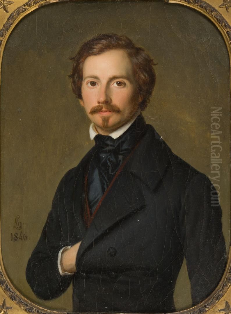 Portrait of Romain de Bourge Oil Painting by Louis Hersent