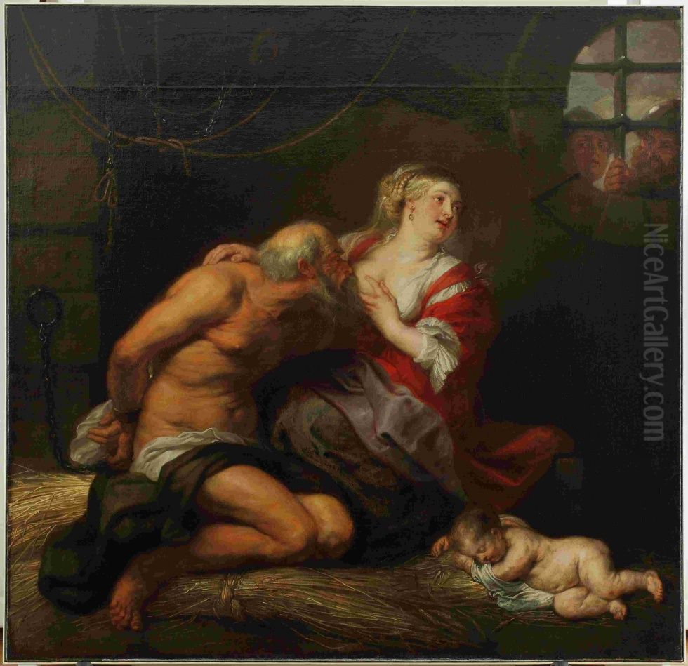 Caritas Romana (Siegen) Oil Painting by (studio of) Rubens, Peter Paul