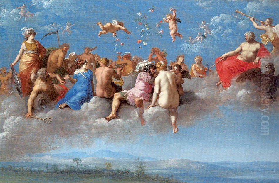 The Feast of the Gods Oil Painting by Cornelius van Poelenburgh