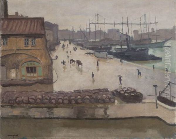 Port de Marseille sous la pluie Oil Painting by Albert Marquet